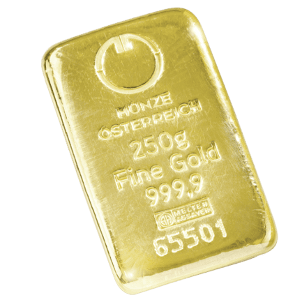 250 gramme gold bar