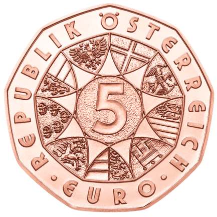 5 Euro Neujahrsmünze 2020 Kupfer Vorderseite